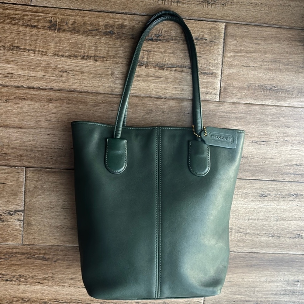 Vintage Bottle Green Coach Lunch Tote #4068
